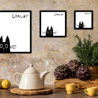 Chat noir - Impression carrée